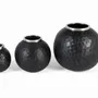 Vases - Set of three dark gray metal vases - GINER Y COLOMER