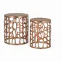 Tables basses - Lot de 2 tables en métal et finition en cuivre vieilli - GINER Y COLOMER