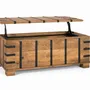 Tables basses - Table de coffre en bois de manguier massif avec finition naturelle - GINER Y COLOMER