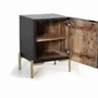Tables de nuit - Table de chevet en bois manguier noyer foncé et métal - GINER Y COLOMER