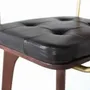 Chaises - Chaise en bois manguier marron et cuir noir - GINER Y COLOMER