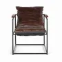 Armchairs - Brown leather and metal armchair - GINER Y COLOMER