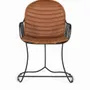 Chaises - Ensemble de 2 chaises tapissées de cuir marron naturel - GINER Y COLOMER