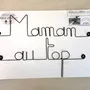 Other wall decoration - Wire Wall Decoration\" Mom on top\ "” - to pin - BIJOUX DE MUR