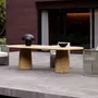 Tables de jardin - Table de salle à manger en teck sculpté Miura-bisque - SNOC