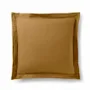 Bed linens - 100% Cotton Pillowcase Flat Ruffle Quilted 63 x 63 cm Caramel - COTON PUR