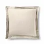 Bed linens - 100% Cotton Pillowcase Flat Ruffle Quilted 63 x 63 cm Sand - COTON PUR