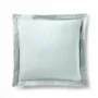 Bed linens - 100% Cotton Pillowcase Flat Ruffle Quilted 63 x 63 cm Mint - COTON PUR