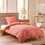 Linge de lit - Parure de couette 140x200cm + 1 taie d'oreiller 65X65cm nid d'abeille Blush - COTON PUR
