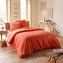 Bed linens - Duvet set 260x240cm + 2 pillowcases 65X65cm honeycomb Terracotta - COTON PUR