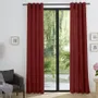 Curtains and window coverings - Pair of "Linen Effect" Eyelet Curtains 140 x 260 cm Moonlight deco Cherry - COTON PUR