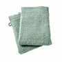 Other bath linens - Set of 2 "Spa" Wash Gloves 100% Cotton 15 x 21 cm Mint - COTON PUR