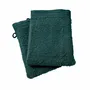Other bath linens - Set of 2 "Spa" Wash Gloves 100% Cotton 15 x 21 cm Emerald - COTON PUR