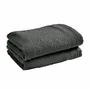 Bath towels - Set of 2 100% Cotton "Spa" Terry Guest Towels 30 x 50 cm Slate - COTON PUR