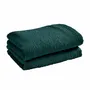 Bath towels - Set of 2 100% Cotton "Spa" Terry Guest Towels 30 x 50 cm Emerald - COTON PUR
