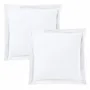 Bed linens - 100% Cotton Pillowcase Flat Quilted Ruffle 63 x 63 cm Snow - COTON PUR