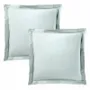 Bed linens - 100% Cotton Pillowcase Flat Ruffle Quilted 63 x 63 cm Mint - COTON PUR