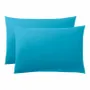 Bed linens - 100% Cotton Pillowcase 50 x 70 cm Cyan - COTON PUR