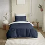 Linge de lit - Pack Complet Housse de couette Bicolore 140 x 200 cm - Drap housse 90 x 190 cm - 100% Coton 57 Fils - COTON PUR