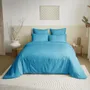 Bed linens - Complete Pack Plain Duvet Cover 220 x 240 cm - Fitted Sheet 160 x 200 cm - 100% Cotton 57 Thread Count - COTON PUR