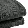 Bath towels - Set of 2 100% Cotton "Spa" Terry Guest Towels 30 x 50 cm Slate - COTON PUR