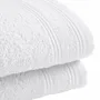 Bath towels - Set of 2 100% Cotton Terry Guest Towels "Spa" 30 x 50 cm Snow - COTON PUR