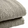 Bath towels - Set of 2 100% Cotton Terry Guest Towels "Spa" 30 x 50 cm Sand - COTON PUR