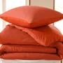 Bed linens - Duvet set 260x240cm + 2 pillowcases 65X65cm honeycomb Terracotta - COTON PUR