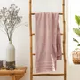 Bath towels - "Spa" Bath Sheet 100% Cotton 90 x 150 cm Old Pink - COTON PUR