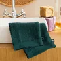Other bath linens - Set of 2 "Spa" Wash Gloves 100% Cotton 15 x 21 cm Emerald - COTON PUR