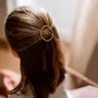 Accessoires cheveux - Barrette ronde dorée - BACHCA