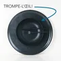 Plateaux - Plateau de service rond en bois - Assiette noire en trompe-l'œil 38 cm - MONBOPLATO