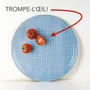 Trays - Round wooden serving tray - Trompe-l'oeil tomatoes 38 cm - MONBOPLATO