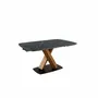 Dining Tables - Oval extending dining table with porcelain marble and walnut barrel - ANGEL CERDÁ
