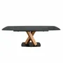 Dining Tables - Oval extending dining table with porcelain marble and walnut barrel - ANGEL CERDÁ