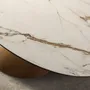 Dining Tables - Oval dining table with porcelain marble and bronze-coloured steel barr - ANGEL CERDÁ