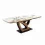 Dining Tables - Oval extending dining table with porcelain marble and walnut barrel - ANGEL CERDÁ
