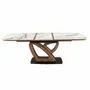 Dining Tables - Oval extending dining table with porcelain marble and walnut barrel - ANGEL CERDÁ