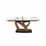 Dining Tables - Oval extending dining table with porcelain marble and walnut barrel - ANGEL CERDÁ