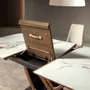 Dining Tables - Oval extending dining table with porcelain marble and walnut barrel - ANGEL CERDÁ