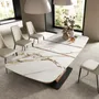 Dining Tables - Oval extending dining table with porcelain marble and walnut barrel - ANGEL CERDÁ