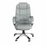 Chaises - Fauteuil de bureau pivotante en simili-cuir gris - ANGEL CERDÁ