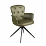 Chaises - Chaise pivotante en simili-cuir vert foncé - ANGEL CERDÁ