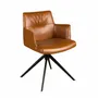 Chaises - Chaise pivotante en simili-cuir marron cognac - ANGEL CERDÁ