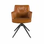 Chaises - Chaise pivotante en simili-cuir marron cognac - ANGEL CERDÁ
