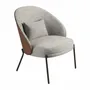 Armchairs - Armchair in grey and walnut fabric - ANGEL CERDÁ
