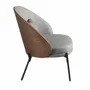 Armchairs - Armchair in grey and walnut fabric - ANGEL CERDÁ