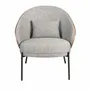Armchairs - Armchair in grey and walnut fabric - ANGEL CERDÁ