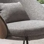 Armchairs - Armchair in grey and walnut fabric - ANGEL CERDÁ