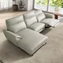Sofas - Left chaise longue relax sofa grey leather - ANGEL CERDÁ